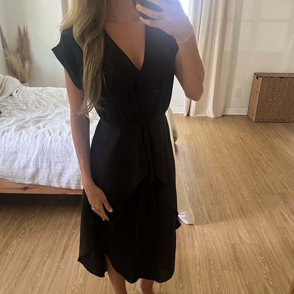 Elegant Black Wrap Dress